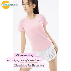 Áo thể thao nữ cổ tròn hiệu 361° – Chất liệu thun phối lưới mỏng nhẹ, thoáng khí, thấm hút mồ hôi