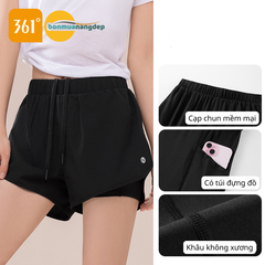 Quần Thể Thao Nữ 361° – Lớp lót co giãn thoải mái, gọn dáng, có túi trong tiện lợi