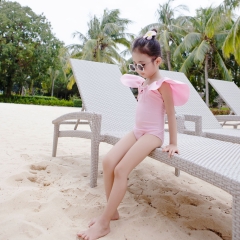 Bikini liền thân bé gái bèo cổ hoa hồng hở lưng (tặng kèm nón)