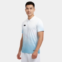 Áo picklebal nam, áo thể thao nam cổ trụ Phonix trắng xanh thời trang co giãn 4 chiều thấm hút mồ hôi