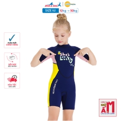 Đồ bơi giữ nhiệt bé gái Dive and Sail size 12-30kg cao su dày 2.5mm giữ ấm