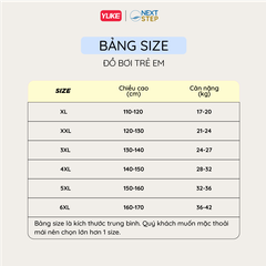 Đồ bơi bé gái tay dài quần dài chống nắng, chân váy liền size cho bé từ 17-42kg hiệu YUKE.