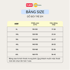 Đồ bơi bé gái tay dài quần dài chân váy liền chống nắng ngăn UV cho bé từ 17-42kg hiệu YUKE.