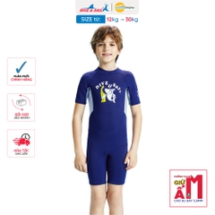 Đồ bơi giữ nhiệt bé trai Dive and Sail size 12-30kg cao su dày 2.5mm giữ ấm ngăn tia UV