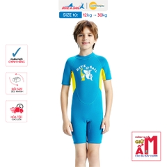 Đồ bơi giữ nhiệt bé trai Dive and Sail size 12-30kg cao su dày 2.5mm giữ ấm ngăn tia UV