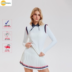 Áo thun dài tay nữ  phong cách Pháp pha lẫn nét học đường và thể thao tennis – Trang phục tập luyện ngoài trời  YCF2521