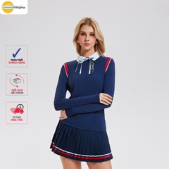 Áo thun dài tay nữ  phong cách Pháp pha lẫn nét học đường và thể thao tennis – Trang phục tập luyện ngoài trời  YCF2521