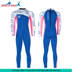 Đồ bơi giữ nhiệt bé gái Dive and Sail size 12-30kg chất liệu cao su dày 2.5mm giữ ấm ngăn tia UV