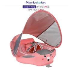 Phao bơi có mái che MamboBaby cho bé 3-24 tháng, chất liệu xốp Pearl Foam mái che chống nắng