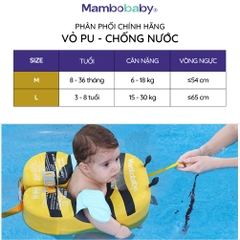 Phao nách Mambobaby cho bé từ 8 tháng đến 8 tuổi hình ong vàng xốp Pearl Foam siêu bền