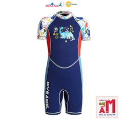 Đồ Bơi Giữ Nhiệt bé trai Dive and Sail size 12-30kg chất liệu Cao su dày 2mm Giữ ấm ngăn tia