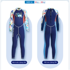 Đồ Bơi Giữ Nhiệt bé trai Dive and Sail size 12-30kg Cao su dày 2mm giữ ấm