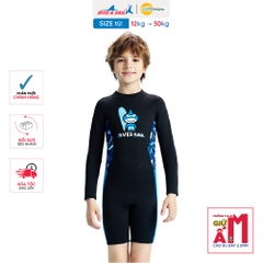 Đồ bơi giữ nhiệt bé trai Dive and Sail size 12-30kg cao su dày 2.5mm giữ ấm ngăn tia UV