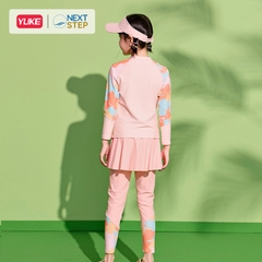 Đồ bơi bé gái tay dài quần dài chống nắng, chân váy liền size cho bé từ 17-42kg hiệu YUKE.