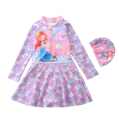 Đồ bơi bé gái liền thân chân váy họa tiết nàng tiên cá CM92