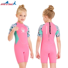 Đồ bơi giữ nhiệt bé gái Dive and Sail size 12-30kg Cao su dày 2.5mm giữ ấm ngăn tia UV
