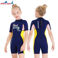 Đồ bơi giữ nhiệt bé gái Dive and Sail size 12-30kg cao su dày 2.5mm giữ ấm