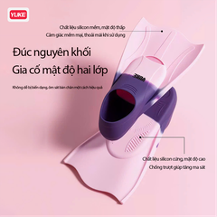 Chân vịt bơi lội hiệu YUKE chất liệu silicon mềm mại, đàn hồi tốt, ôm chân thoải mái khi sử dụng
