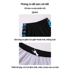 Bộ đồ bơi bé trai BIG SIZE tay ngắn kèm mũ, Size từ 34-73kg