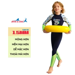 Đồ bơi giữ nhiệt bé trai Dive and Sail size 12-30kg chất liệu cao su dày 1.5mm giữ ấm ngăn tia UV