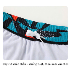 Bộ đồ bơi bé trai BIG SIZE tay dài quần ngắn kèm mũ Size từ 34-73kg