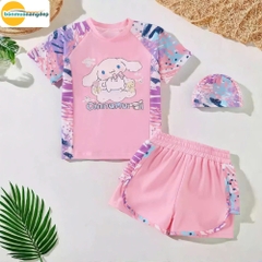 Đồ bơi bé gái tay gắn quần đùi rời hoạ tiết Cinamorin xinh xắn