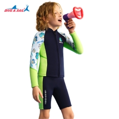 Đồ bơi giữ nhiệt bé trai Dive and Sail size 12-30kg chất liệu cao su dày 1.5mm giữ ấm ngăn tia UV