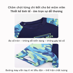 Đồ bơi bé trai BIG SIZE tay ngắn quần ngắn kèm mũ, size từ 34kg - 73kg