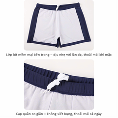 Bộ đồ bơi bé trai tay ngắn quần ngắn BIG SIZE kèm mũ, Size từ 34-73kg