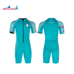 Đồ bơi giữ nhiệt bé gái Dive and Sail size 12-30kg chất liệu cao su dày 1.5mm giữ ấm ngăn tia UV