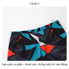 Bộ đồ bơi bé trai BIG SIZE tay dài quần ngắn kèm mũ Size từ 34-73kg