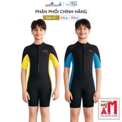 Đồ bơi giữ nhiệt bé trai cỡ vừa và lớn Dive and Sail 24-50kg tay ngắn dày 2.5mm chống tia UV