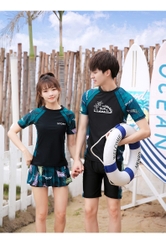 Đồ bơi cặp, đồ bơi nam, đồ bơi nữ tay ngắn kiểu dáng thể thao 208