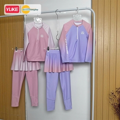 Đồ bơi bé gái tay dài quần dài chân váy liền chống nắng ngăn UV cho bé từ 17-42kg hiệu YUKE.