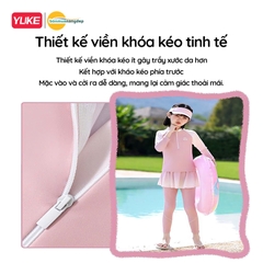 Đồ bơi bé gái tay dài quần dài chân váy liền chống nắng ngăn UV cho bé từ 17-42kg hiệu YUKE.