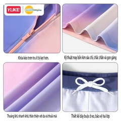 ĐỒ BƠI BÉ GÁI TAY DÀI QUẦN DÀI YUKE PHỐI CHÂN VÁY LIỀN CHỐNG NẮNG KÍN ĐÁO.