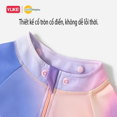 ĐỒ BƠI BÉ GÁI TAY DÀI QUẦN DÀI YUKE PHỐI CHÂN VÁY LIỀN CHỐNG NẮNG KÍN ĐÁO.