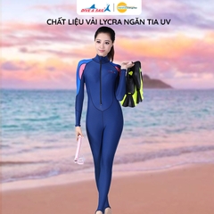 Đồ bơi nữ Dive and Sail tay dài quần dài chất liệu vải Lycra chống nắng ngăn tia UV