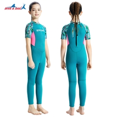 Đồ bơi giữ nhiệt bé gái Dive and Sail size 12-30kg cao su dày 2.5mm giữ ấm ngăn tia UV