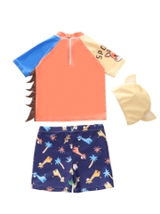 Đồ bơi bé trai tay ngắn quần ngắn họa tiết hươu cao cổ tặng kèm nón bơi đáng yêu size từ 6-24kg