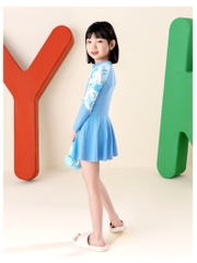 Đồ bơi bé gái váy tay dài phối màu Pastel siêu ngọt ngào GRN3212
