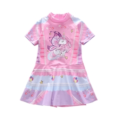 Đồ bơi bé gái váy tay ngắn họa tiết công chúa hoạt hình mẫu mới 2024 siêu đáng yêu P243