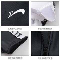 Đồ bơi nữ liền váy tay ngắn Yuke màu đen basic, phối chữ vai cá tính, khóa kéo trước tiện lợi