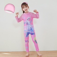 Đồ bơi bé gái liền thân Full Body bao gồm nón bơi họa tiết kỳ lân
