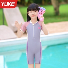 Đồ bơi bé gái liền thân tay ngắn quần ngắn hiệu Yuke - Thiết kế năng động cho bé từ 15-38kg