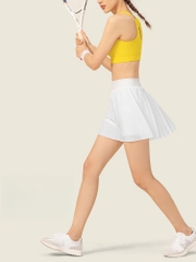 Chân váy thể thao nữ pickleball, tennis 2 lớp - Xếp ly sau cá tính