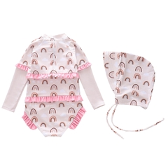Đồ Bơi Bé Gái Tay Dài Chống Nắng Kèm Nón rộng vành – Bikini Trẻ Em 16kg-40kg Mẫu Mới Dễ Thương