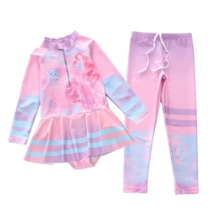 Đồ bơi bé gái Tay dài chân váy liền thân Quần dài set 2 món CM2345