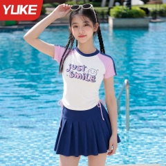 Bộ đồ bơi YUKE hai mảnh phong cách Hàn Quốc dành cho bé gái cỡ trung bình và lớn