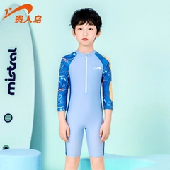 Đồ bơi bé trai liền thân tay dài quần dài hiệu Yuke chống nắng thiết kế body thời trang năng động size cho bé tới 38kg